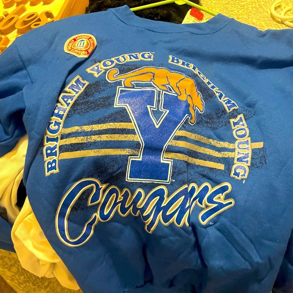 BYU SWEATSHIRTS-size Lg/Extra Large. 
Trojan USC Sweatshirt-size large